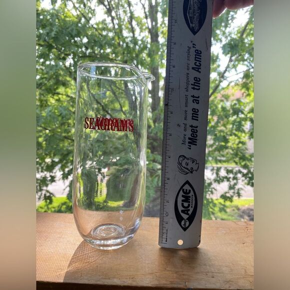 Seagrams Gin Clear Glass Bar Pitchers LG & SM Vintage - Picture 3 of 6